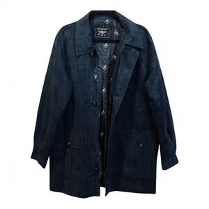 Reportage RGA Italy Soft Faux Suede Men's‎ Navy Coat Jacket NWOT Medium